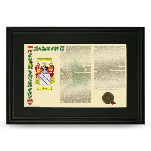 Keyes Deluxe Armorial Landscape Framed- Black