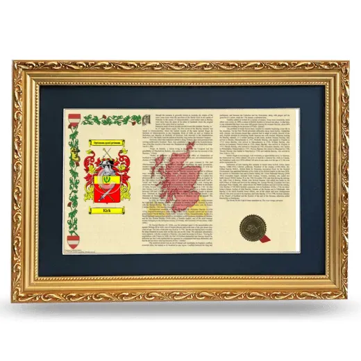 Kirk Deluxe Armorial Landscape Framed - Gold