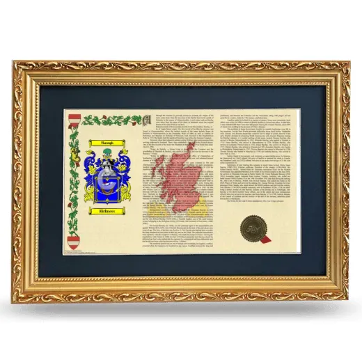 Kirkness Deluxe Armorial Landscape Framed - Gold