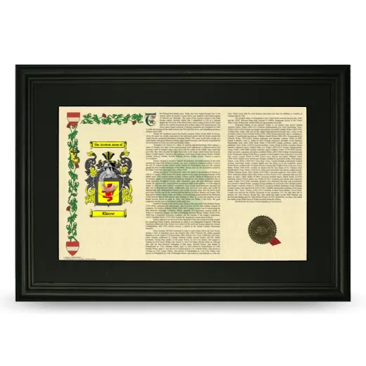 Klause Deluxe Armorial Landscape Framed- Black