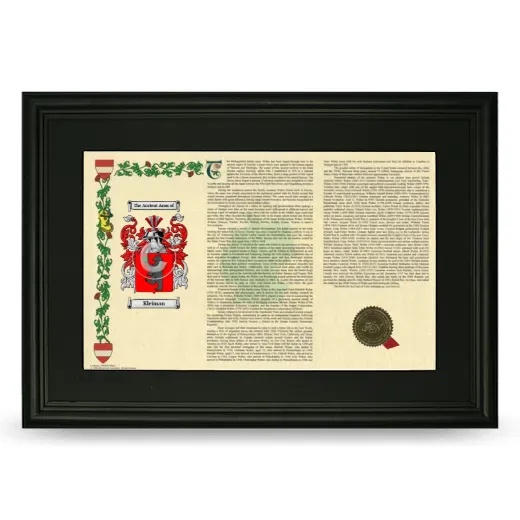 Kleiman Deluxe Armorial Landscape Framed- Black