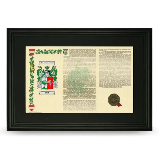 Klink Deluxe Armorial Landscape Framed- Black