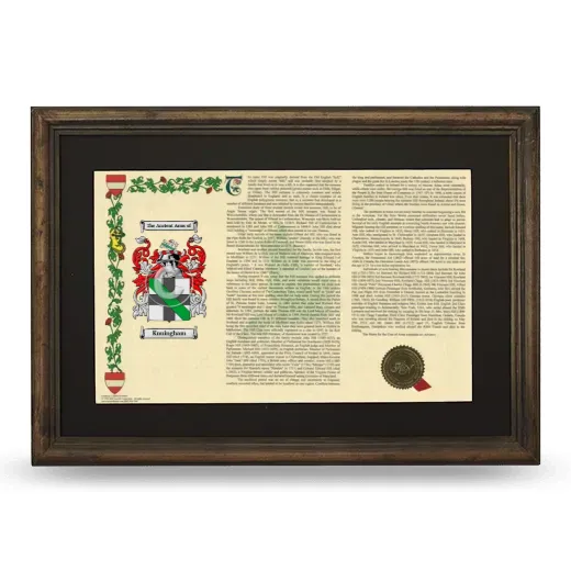 Knuingham Deluxe Armorial Landscape Framed - Brown