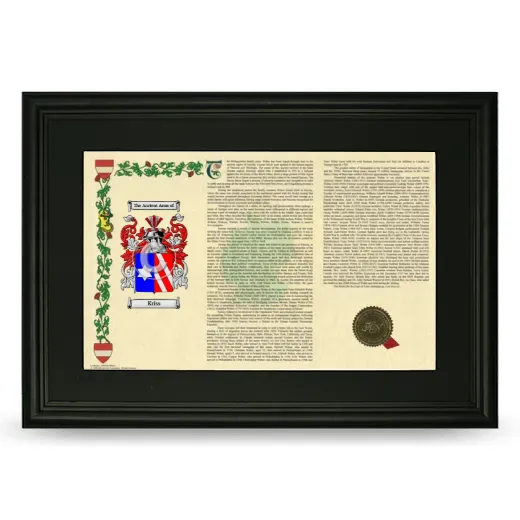 Kriss Deluxe Armorial Landscape Framed- Black