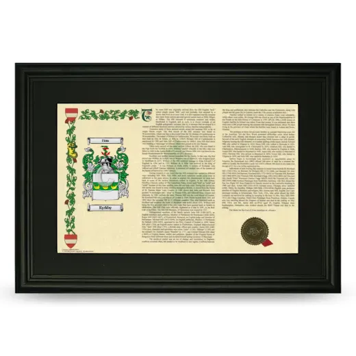 Kyrkby Deluxe Armorial Landscape Framed- Black