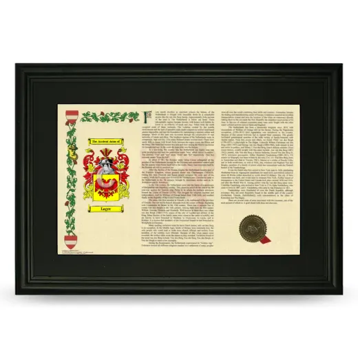 Lager Deluxe Armorial Landscape Framed- Black