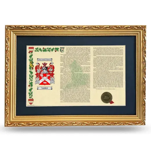 Lambert Deluxe Armorial Landscape Framed - Gold