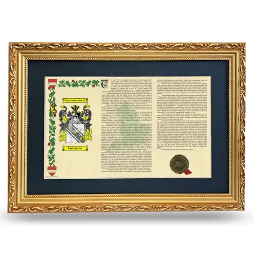 Lambourne Deluxe Armorial Landscape Framed - Gold