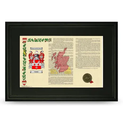 Lamm Deluxe Armorial Landscape Framed- Black