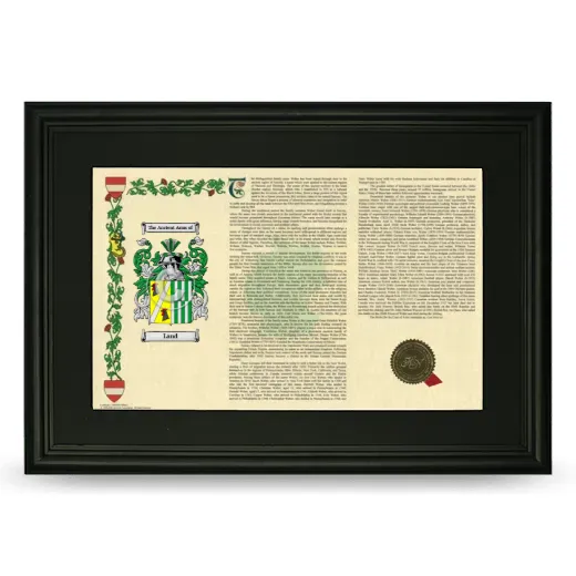Land Deluxe Armorial Landscape Framed- Black