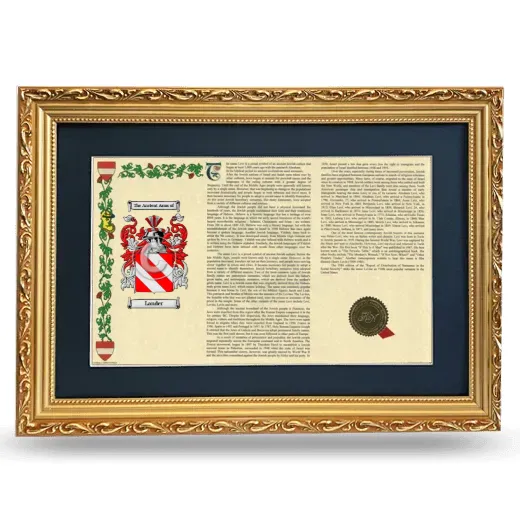 Lander Deluxe Armorial Landscape Framed - Gold