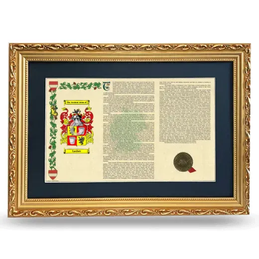 Lasher Deluxe Armorial Landscape Framed - Gold