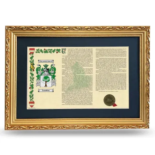 Laundray Deluxe Armorial Landscape Framed - Gold