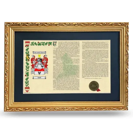 Lead Deluxe Armorial Landscape Framed - Gold