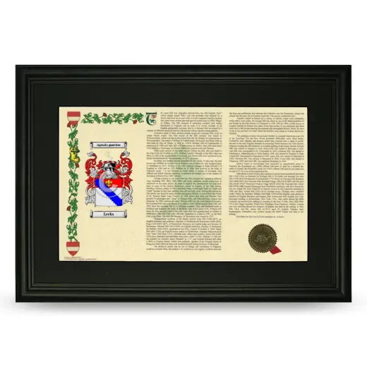Leeks Deluxe Armorial Landscape Framed- Black