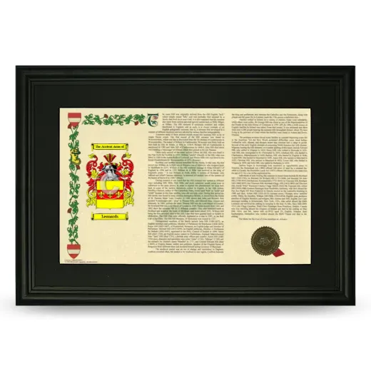 Leonards Deluxe Armorial Landscape Framed- Black