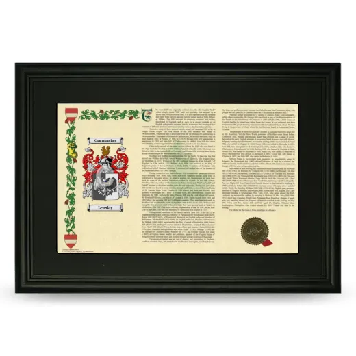 Leveday Deluxe Armorial Landscape Framed- Black
