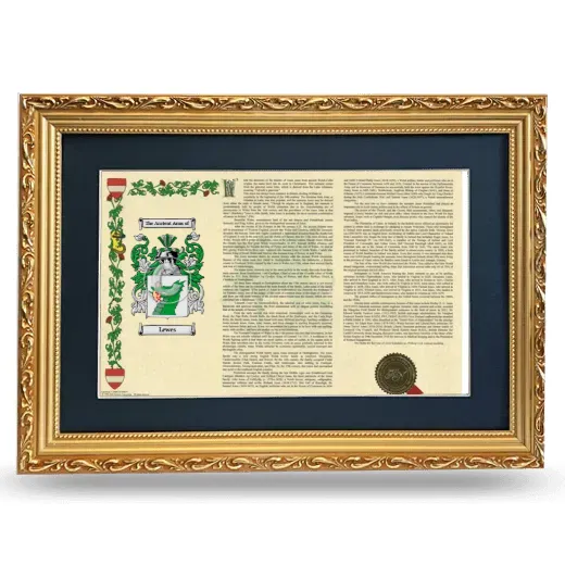Lewes Deluxe Armorial Landscape Framed - Gold