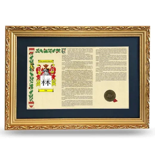 Lin Deluxe Armorial Landscape Framed - Gold