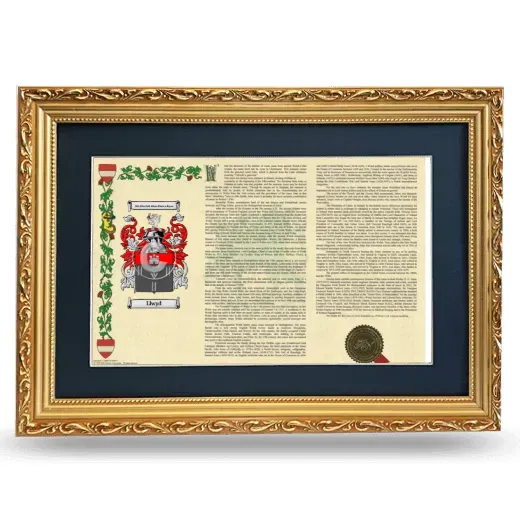 Llwyd Deluxe Armorial Landscape Framed - Gold