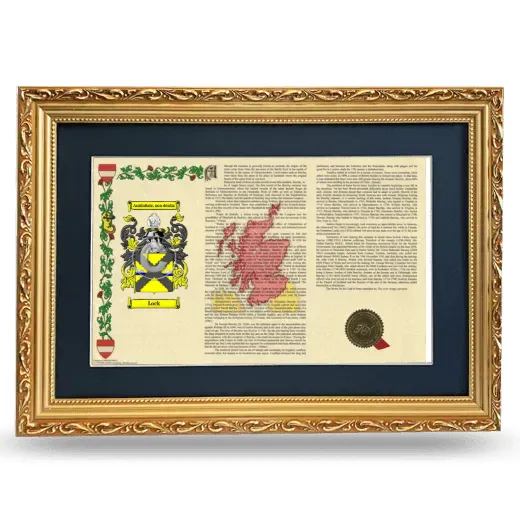 Lock Deluxe Armorial Landscape Framed - Gold