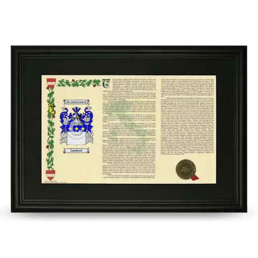 Lombard Deluxe Armorial Landscape Framed- Black