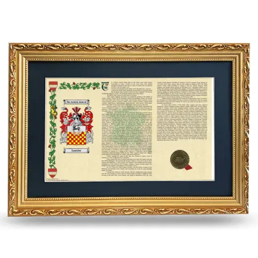 Louvier Deluxe Armorial Landscape Framed - Gold