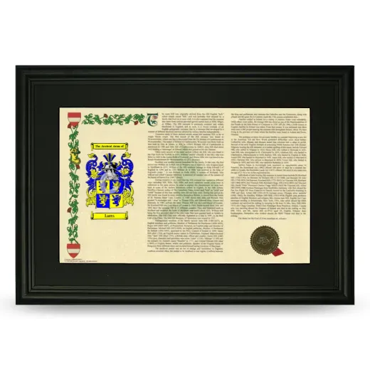 Lutts Deluxe Armorial Landscape Framed- Black