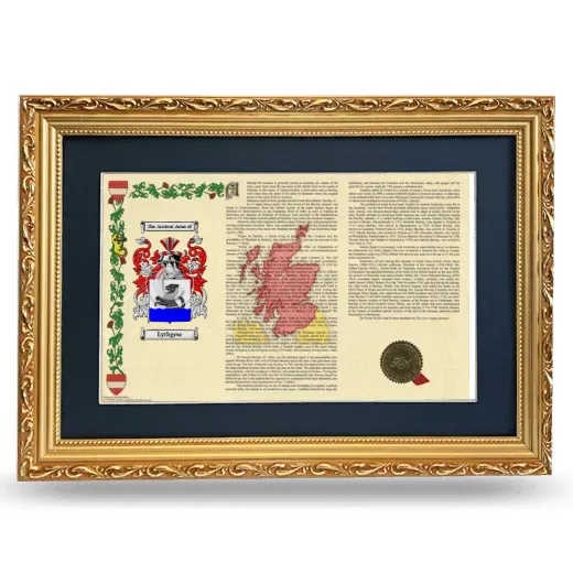 Lythgow Deluxe Armorial Landscape Framed - Gold