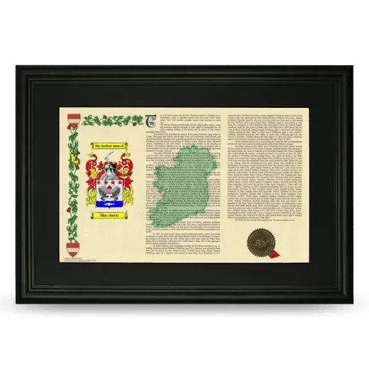 Mac owen Deluxe Armorial Landscape Framed- Black