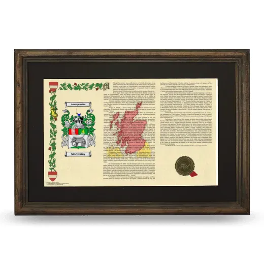 MacCrainy Deluxe Armorial Landscape Framed - Brown