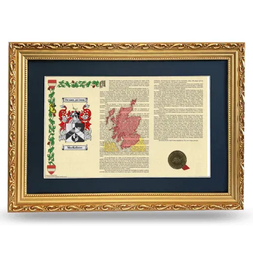 MacKalister Deluxe Armorial Landscape Framed - Gold