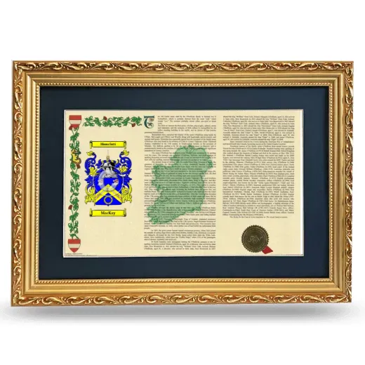 Mackay Deluxe Armorial Landscape Framed - Gold