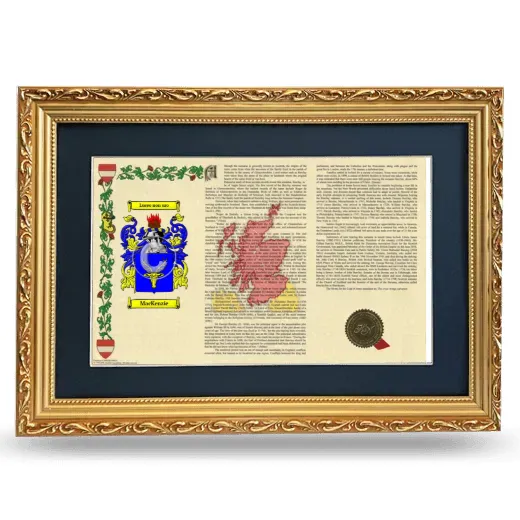 MacKenzie Deluxe Armorial Landscape Framed - Gold