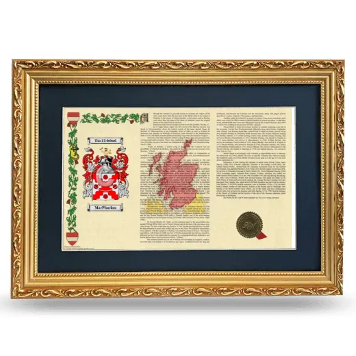 MacPharlan Deluxe Armorial Landscape Framed - Gold