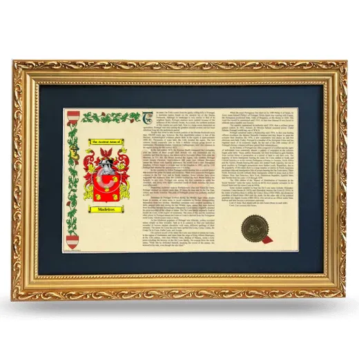 Madeiros Deluxe Armorial Landscape Framed - Gold