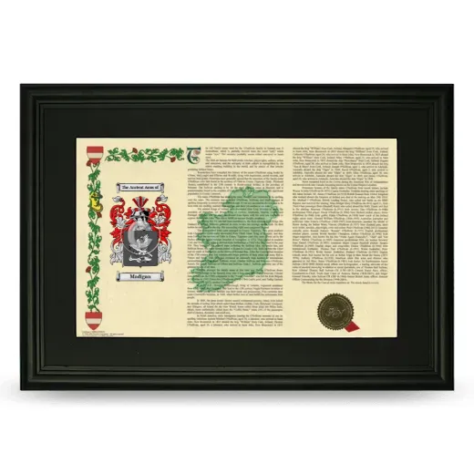 Madigan Deluxe Armorial Landscape Framed- Black