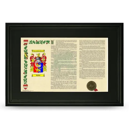 Madoc Deluxe Armorial Landscape Framed- Black
