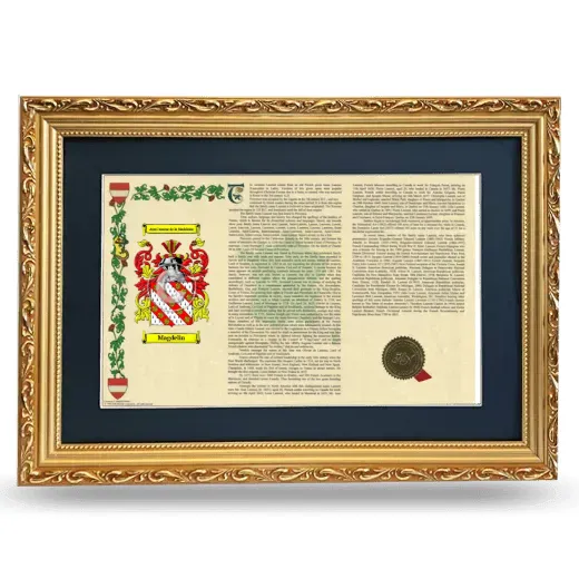 Magdelin Deluxe Armorial Landscape Framed - Gold