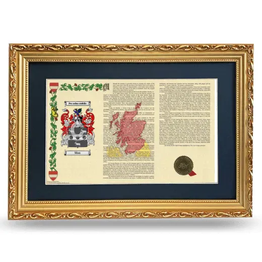 Man Deluxe Armorial Landscape Framed - Gold