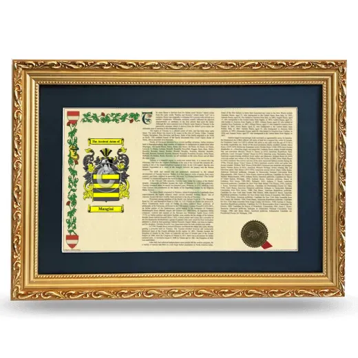 Mangini Deluxe Armorial Landscape Framed - Gold