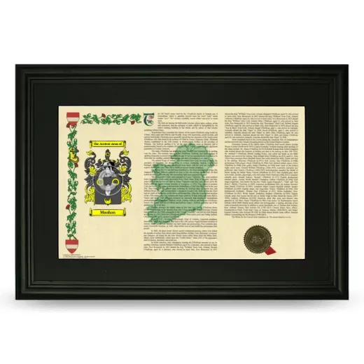 Manhan Deluxe Armorial Landscape Framed- Black