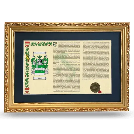Mani Deluxe Armorial Landscape Framed - Gold