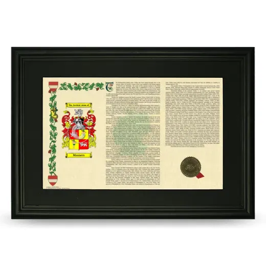 Manners Deluxe Armorial Landscape Framed- Black