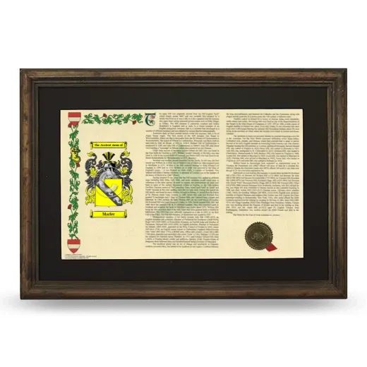 Marler Deluxe Armorial Landscape Framed - Brown