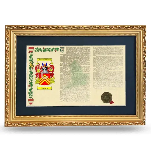 Mathew Deluxe Armorial Landscape Framed - Gold