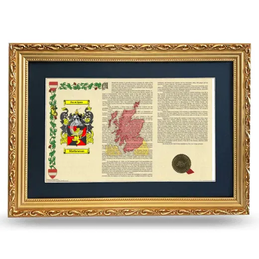 Mathewson Deluxe Armorial Landscape Framed - Gold