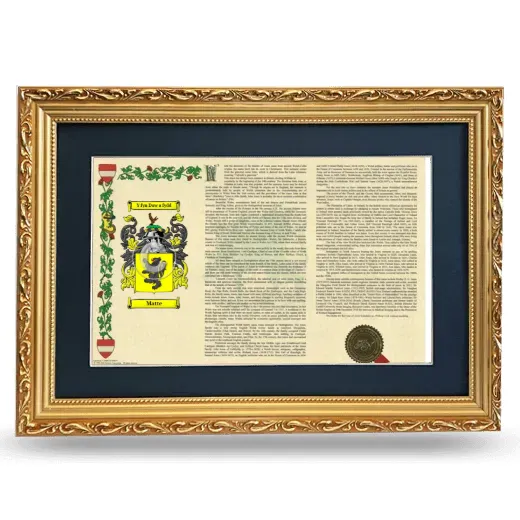 Matte Deluxe Armorial Landscape Framed - Gold