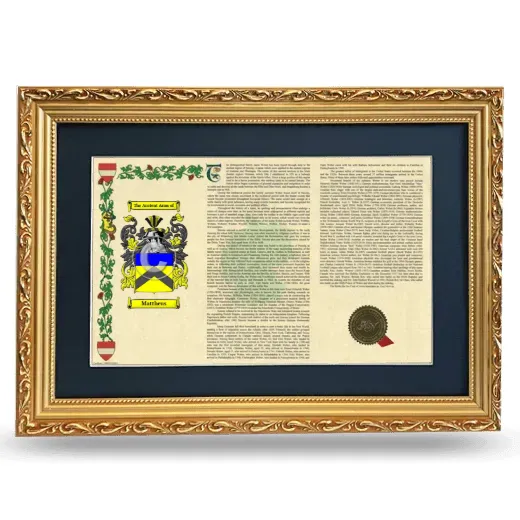 Mattheus Deluxe Armorial Landscape Framed - Gold