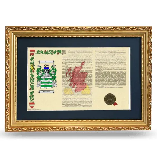 McAskill Deluxe Armorial Landscape Framed - Gold